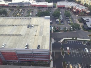 That's my car, on the bottom right of the top of the 7-story parking garage.